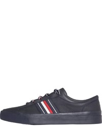 dunkelblaue Leder niedrige Sneakers von Tommy Hilfiger