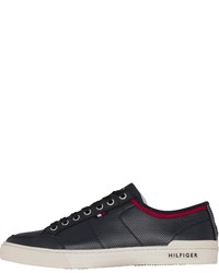 dunkelblaue Leder niedrige Sneakers von Tommy Hilfiger