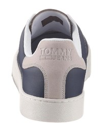 dunkelblaue Leder niedrige Sneakers von Tommy Jeans