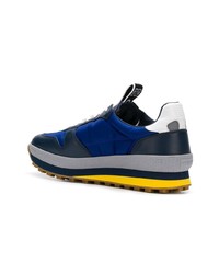 dunkelblaue Leder niedrige Sneakers von Givenchy