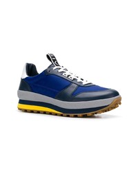 dunkelblaue Leder niedrige Sneakers von Givenchy