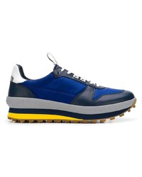 dunkelblaue Leder niedrige Sneakers von Givenchy