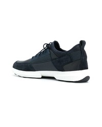 dunkelblaue Leder niedrige Sneakers von Geox