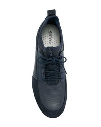 dunkelblaue Leder niedrige Sneakers von Geox