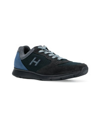 dunkelblaue Leder niedrige Sneakers von Hogan