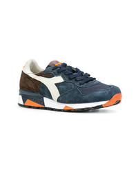 dunkelblaue Leder niedrige Sneakers von Diadora