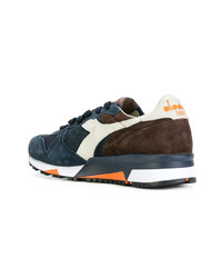 dunkelblaue Leder niedrige Sneakers von Diadora