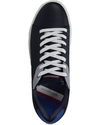 dunkelblaue Leder niedrige Sneakers von U.S. Polo Assn.