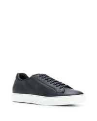 dunkelblaue Leder niedrige Sneakers von Scarosso