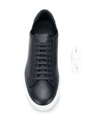 dunkelblaue Leder niedrige Sneakers von Scarosso