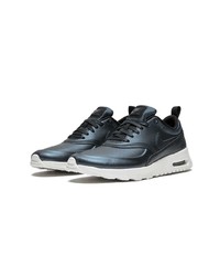 dunkelblaue Leder niedrige Sneakers von Nike