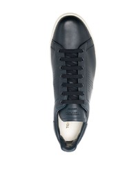 dunkelblaue Leder niedrige Sneakers von Tom Ford