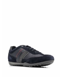 dunkelblaue Leder niedrige Sneakers von Geox