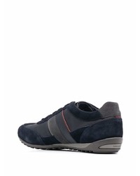 dunkelblaue Leder niedrige Sneakers von Geox