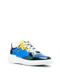 dunkelblaue Leder niedrige Sneakers von Givenchy