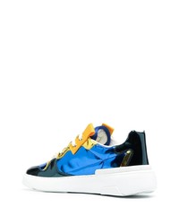 dunkelblaue Leder niedrige Sneakers von Givenchy