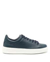 dunkelblaue Leder niedrige Sneakers von Woolrich