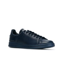 dunkelblaue Leder niedrige Sneakers von adidas