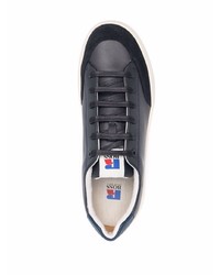 dunkelblaue Leder niedrige Sneakers von BOSS