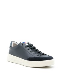 dunkelblaue Leder niedrige Sneakers von BOSS