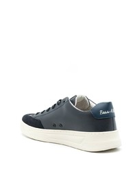 dunkelblaue Leder niedrige Sneakers von BOSS