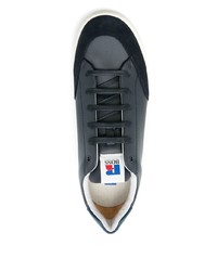 dunkelblaue Leder niedrige Sneakers von BOSS