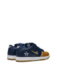 dunkelblaue Leder niedrige Sneakers von Nike