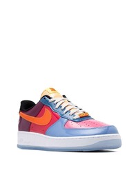 dunkelblaue Leder niedrige Sneakers von Nike