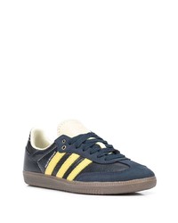 dunkelblaue Leder niedrige Sneakers von adidas