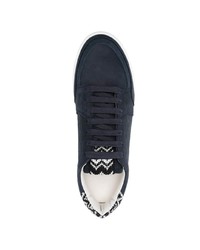 dunkelblaue Leder niedrige Sneakers von Missoni