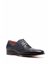 dunkelblaue Leder Oxford Schuhe von Santoni