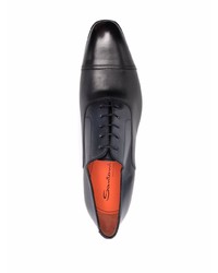 dunkelblaue Leder Oxford Schuhe von Santoni