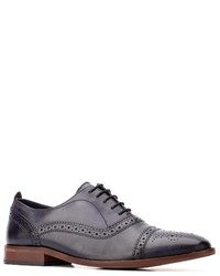 dunkelblaue Leder Oxford Schuhe von Base London