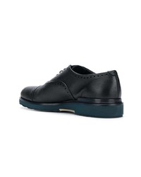 dunkelblaue Leder Oxford Schuhe von Giorgio Armani