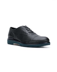 dunkelblaue Leder Oxford Schuhe von Giorgio Armani