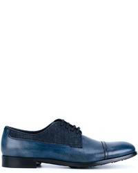 dunkelblaue Leder Oxford Schuhe von Dolce & Gabbana