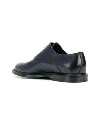 dunkelblaue Leder Oxford Schuhe von Dolce & Gabbana