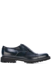 dunkelblaue Leder Oxford Schuhe von Emporio Armani