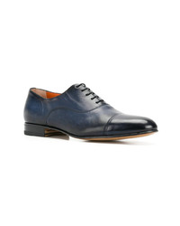 dunkelblaue Leder Oxford Schuhe von Santoni