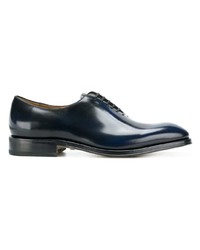 dunkelblaue Leder Oxford Schuhe von Salvatore Ferragamo