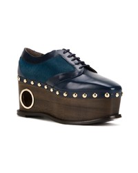 dunkelblaue Leder Oxford Schuhe von Paloma Barceló
