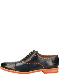 dunkelblaue Leder Oxford Schuhe von Melvin&Hamilton