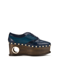 dunkelblaue Leder Oxford Schuhe von Paloma Barceló