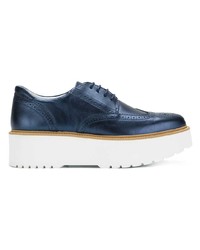 dunkelblaue Leder Oxford Schuhe von Hogan