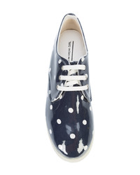 dunkelblaue Leder Oxford Schuhe von Comme Des Garçons Girl