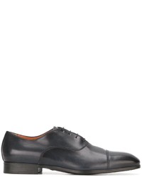 dunkelblaue Leder Oxford Schuhe von Santoni