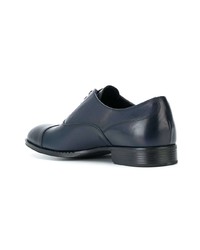 dunkelblaue Leder Oxford Schuhe von Versace
