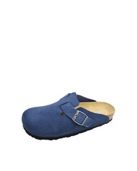 dunkelblaue Leder Pantoletten von Rohde
