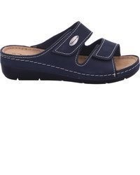 dunkelblaue Leder Pantoletten von Tamaris