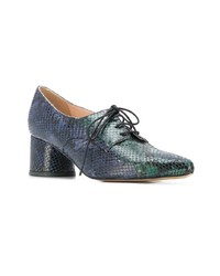 dunkelblaue Leder Pumps mit Schlangenmuster von Lenora